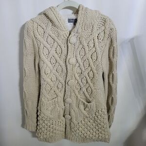 MM Couture By Miss Me Oatmeal Sweater Coat, Size Large